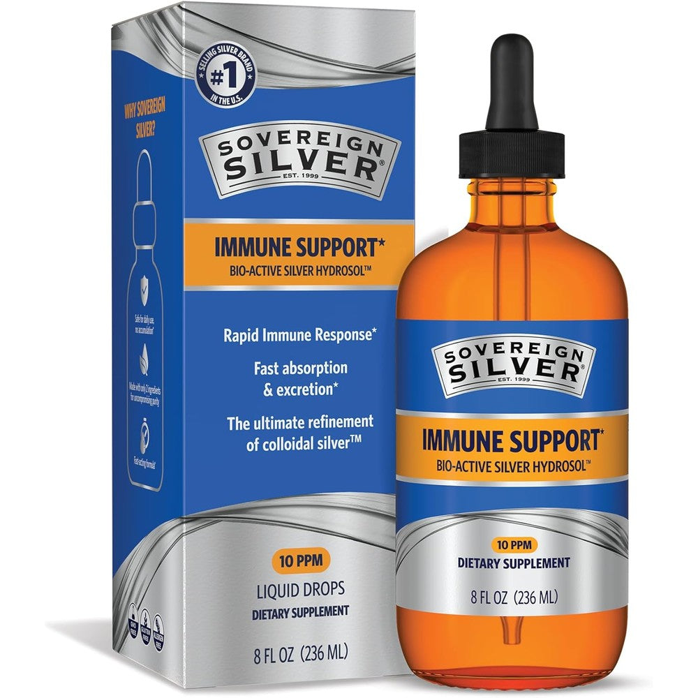 Sovereign Silver Bio Active Silver Hydrosol immune support front bottle view