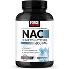 Force Factor NAC Supplement front view bottle with 200 vegetable capsules