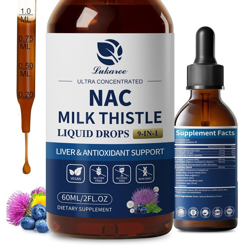 Lukaree Liposomal NAC 600mg liquid drops bottle front view