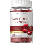 Carlyle Tart Cherry Gummies front view bottle with commercial supplement packaging.