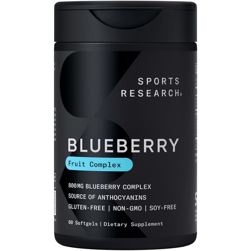 Sports Research Blueberry Capsules bottle front view organic supplement