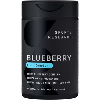 Sports Research Blueberry Capsules bottle front view organic supplement