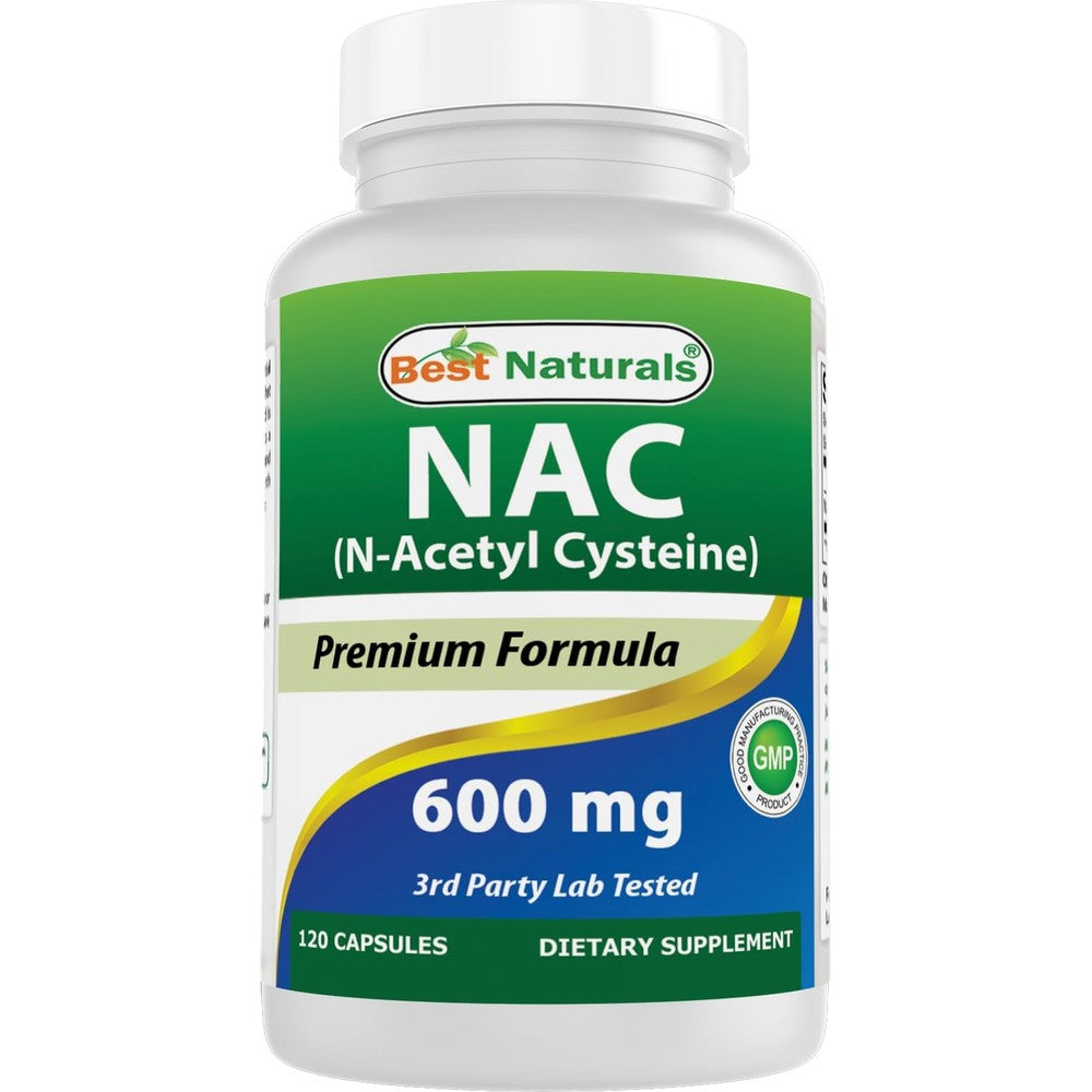 Best Naturals NAC 600mg 120 Capsules bottle front view