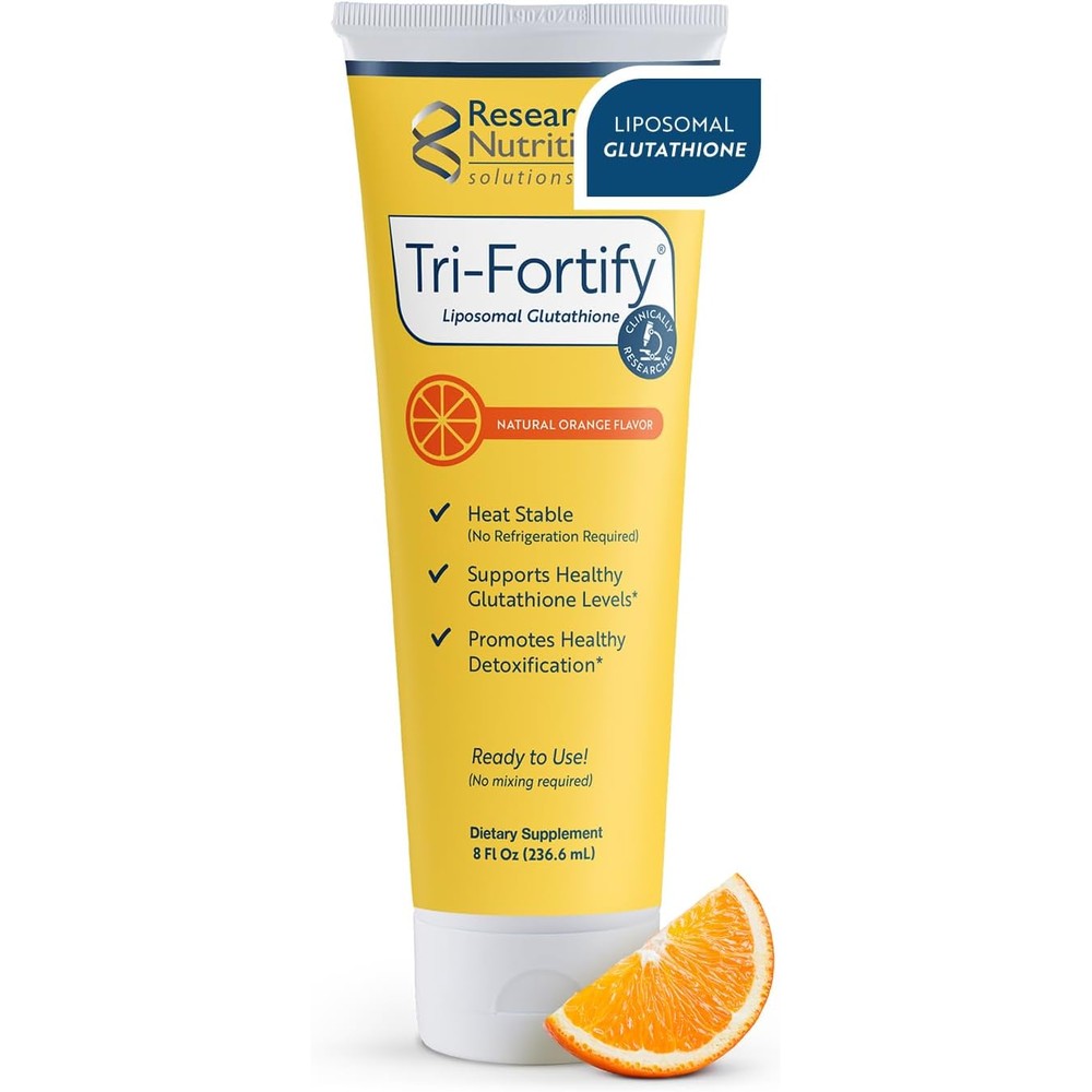 Researched Nutritionals Tri-Fortify Liposomal Glutathione orange tube front view