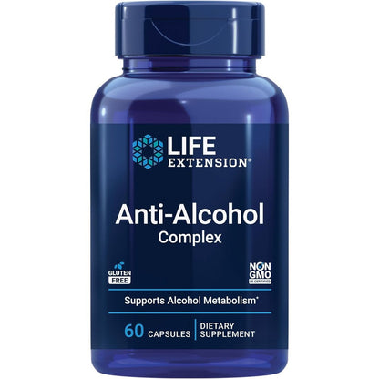 Life Extension Anti-Alcohol Complex bottle front view for liver health