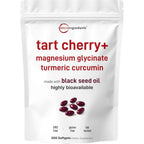 Micro Ingredients Tart Cherry Plus Magnesium Softgels front view pouch packaging.