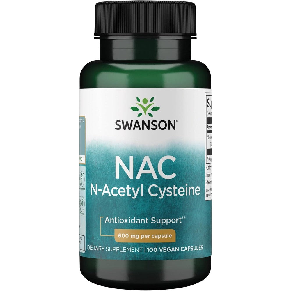 Swanson NAC N-Acetyl Cysteine 600 mg bottle front view