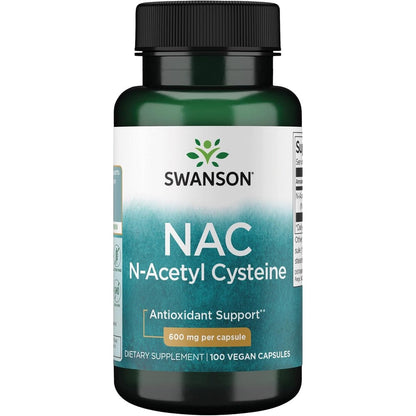 Swanson NAC N-Acetyl Cysteine 600 mg bottle front view