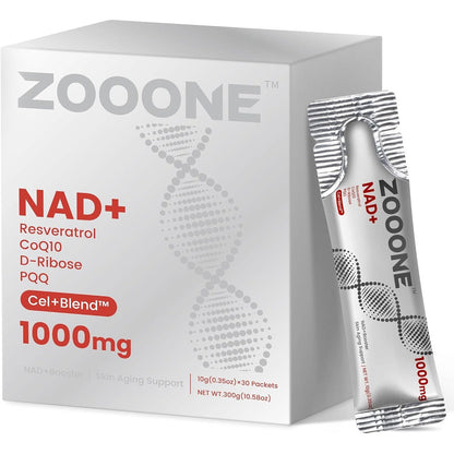 Zooone NAD+ 1000mg liquid packets front view box