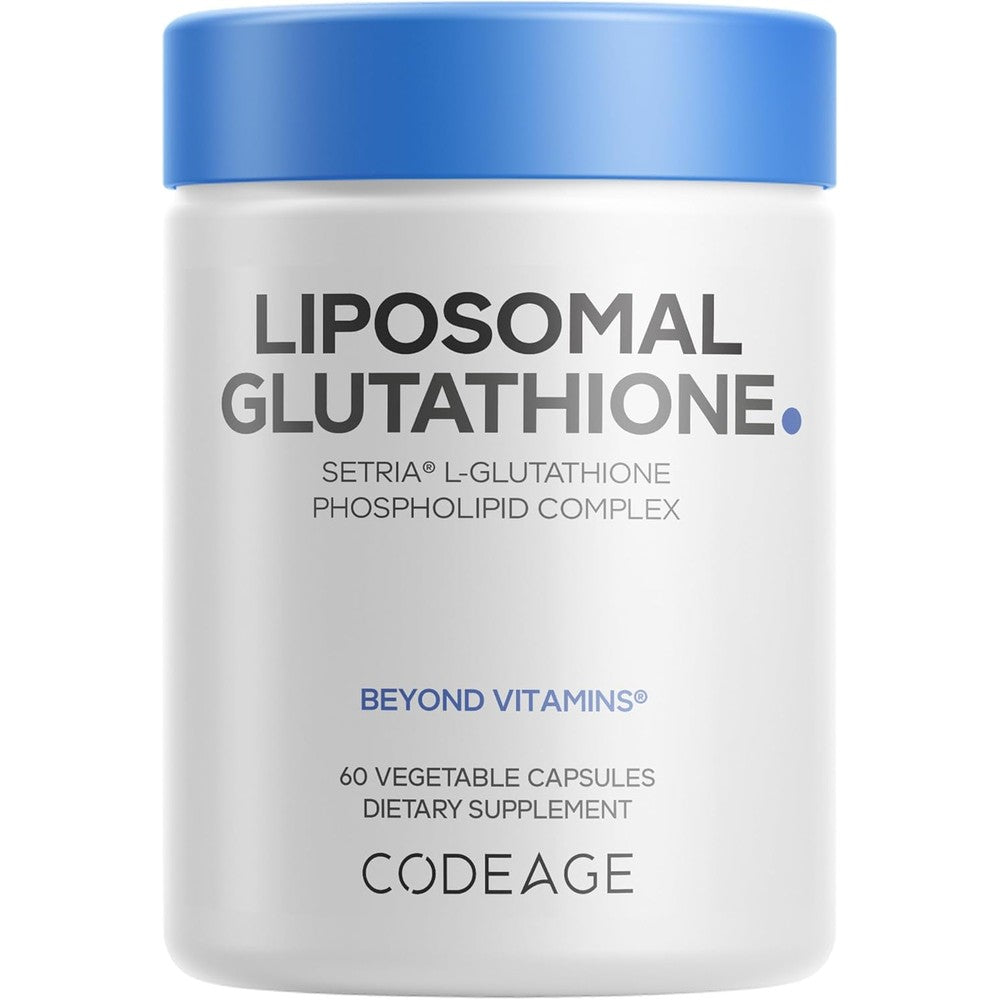 Codeage Liposomal Glutathione front view product bottle with 60 vegetable capsules