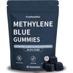 Truehealthic Methylene Blue Gummies front view packaging pouch and cognitive support supplement.
