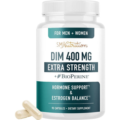 SMNutrition Extra Strength DIM 400mg supplement front of bottle