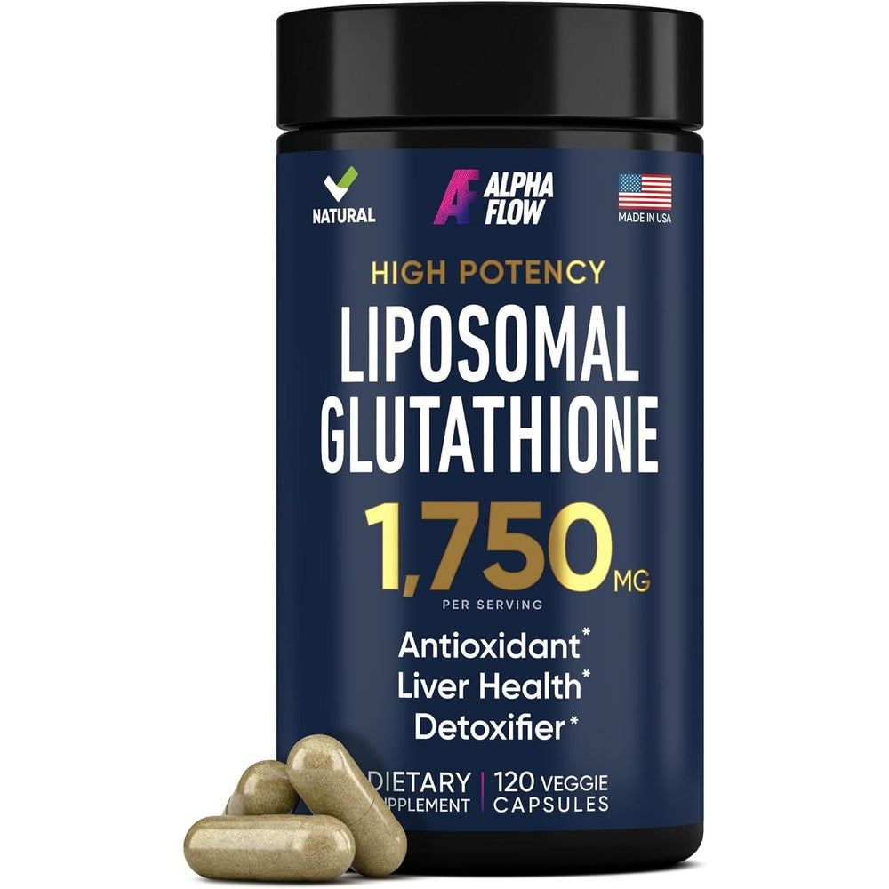 Alpha Flow Liposomal Glutathione 1750mg front view bottle