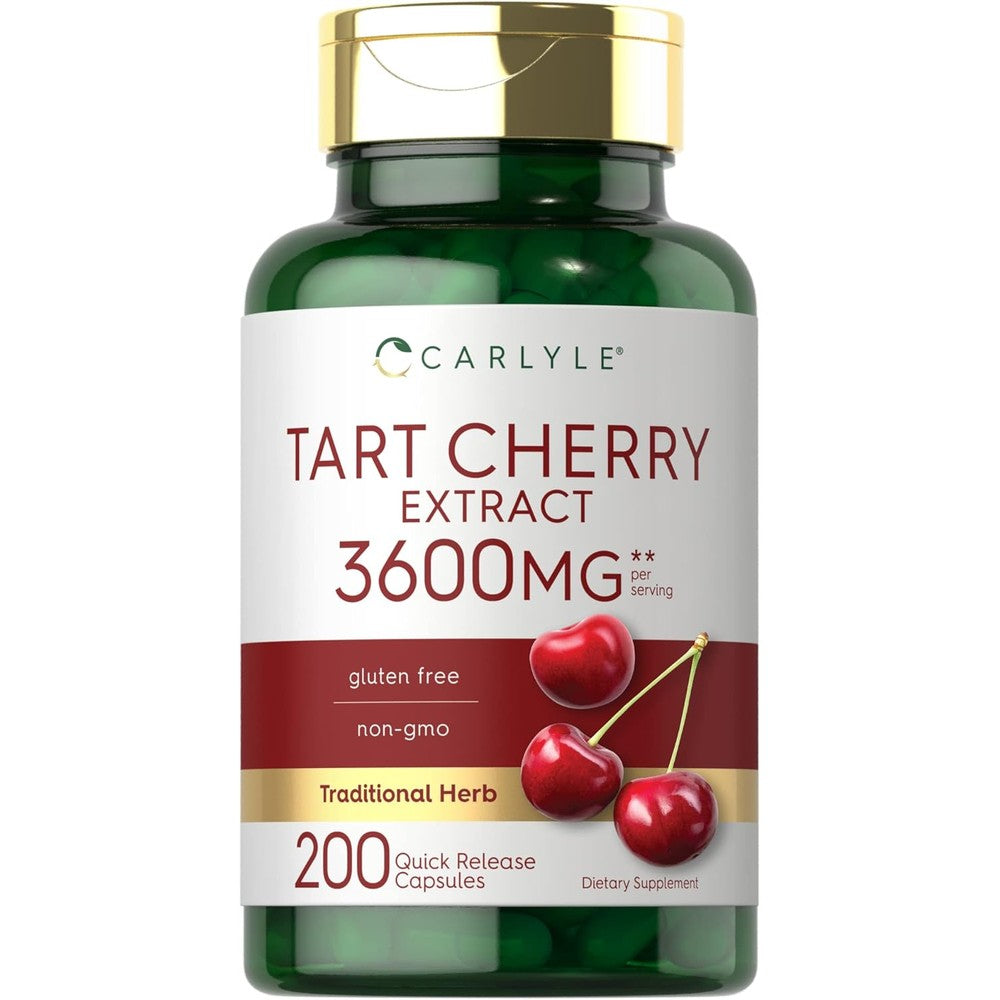 Carlyle tart cherry extract capsules front view bottle packaging
