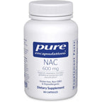 Pure Encapsulations NAC 600 mg 90 capsules front view supplement bottle