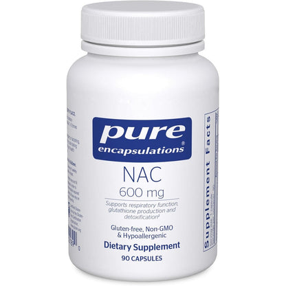 Pure Encapsulations NAC 600 mg 90 capsules bottle front view