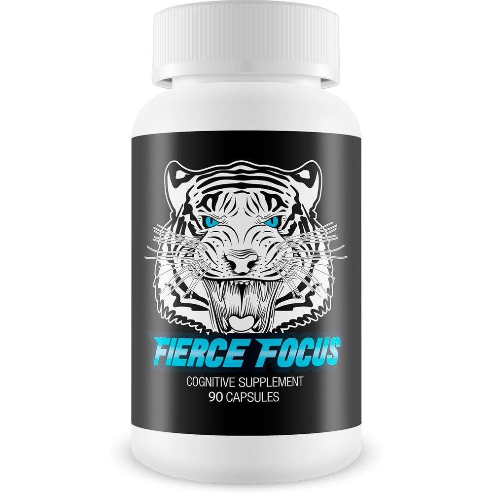 Fierce Focus Natural Brain Function Support bottle front view showing capsule count.