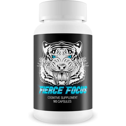 Fierce Focus Natural Brain Function Support bottle front view showing capsule count.