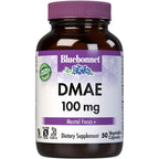 Bluebonnet Nutrition DMAE 100mg vegetable capsules front view supplement bottle