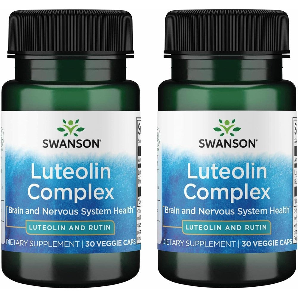 Swanson Luteolin Complex with Rutin front view bottle for brain support