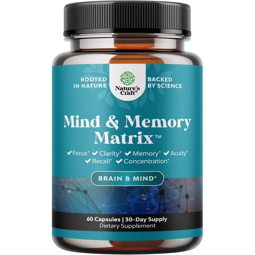 Natures Craft Nootropic Brain Supplement front view bottle