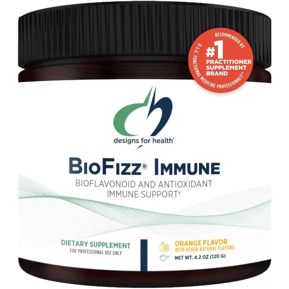 Designs for Health BioFizz Immune Powder front view tub on white background