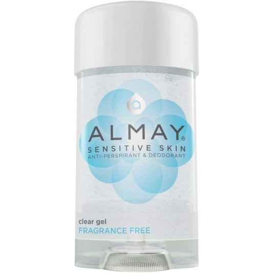 Almay Clear Gel Antiperspirant and Deodorant front view packaging for sensitive skin