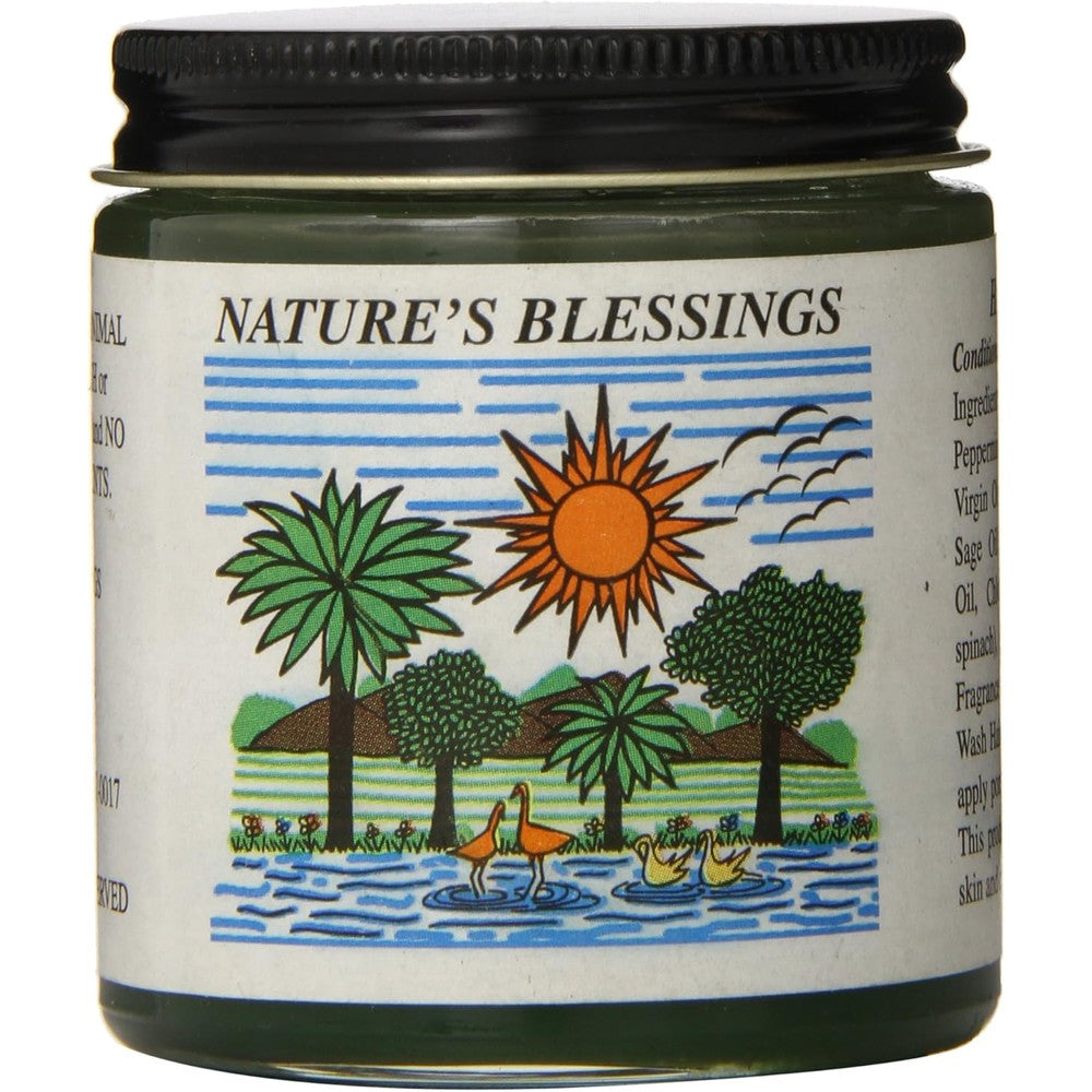 Mystic Essence Nature's Blessings Hair Pomade front view jar for root conditioning.