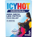 Icy Hot Original Pain Relief Patch Medium Size Fabric Patches With Menthol 5 Percent For Muscle Strains And Joint Pain 5 Count Box - Image 1