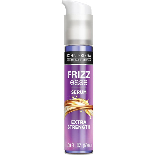 John Frieda Frizz Ease Extra Strength Hair Serum front view showing packaging for thick coarse hair