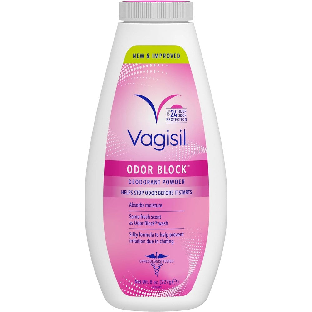 Vagisil Odor Block Deodorant Powder front view bottle