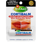 Dr. Dan's Cortibalm front view of healing lip balm tube packaging.