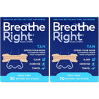 Breathe Right Original Tan Nasal Strips front view of 30 count pack.