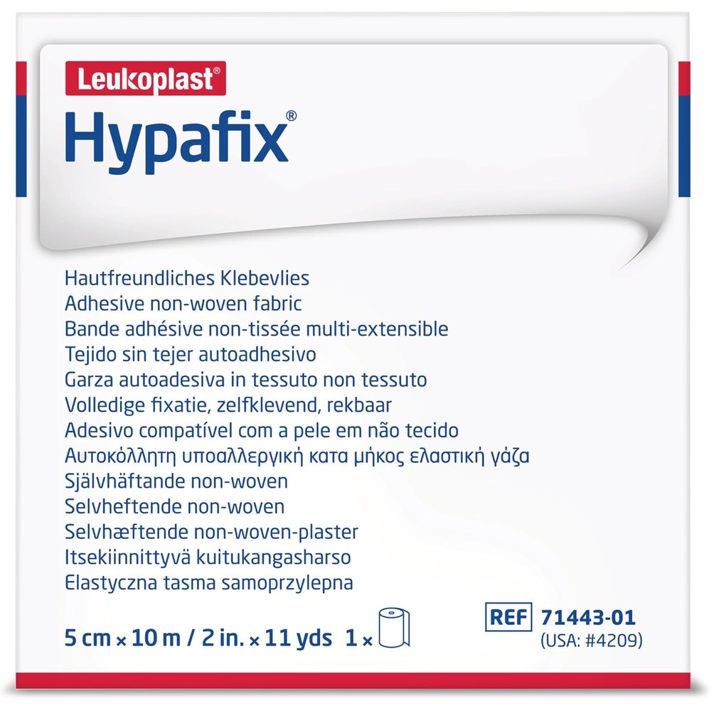 Leukoplast Hypafix wide area fixation tape roll front view for medical device securement