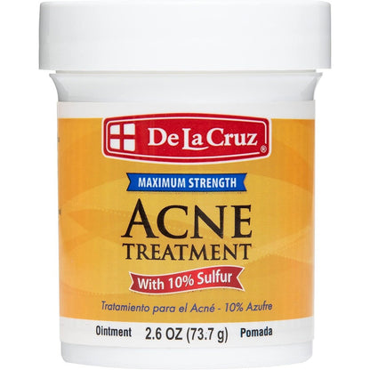 De La Cruz 10% Sulfur Ointment front view jar for cystic acne treatment