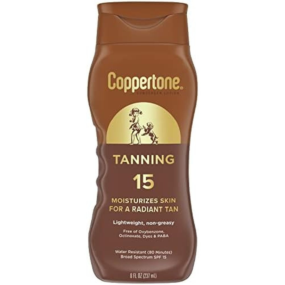 Coppertone Tanning Sunscreen Lotion SPF 15 front view bottle