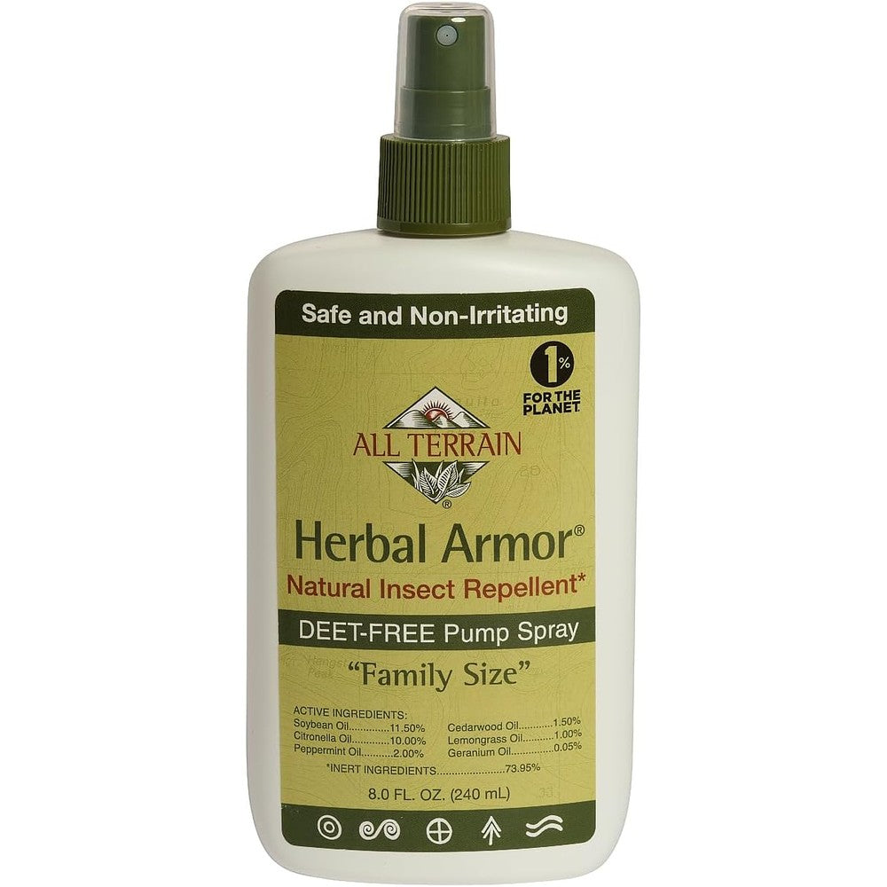 All Terrain Herbal Armor DEET-Free Natural Insect Repellent Pump Spray 8 Ounce front view