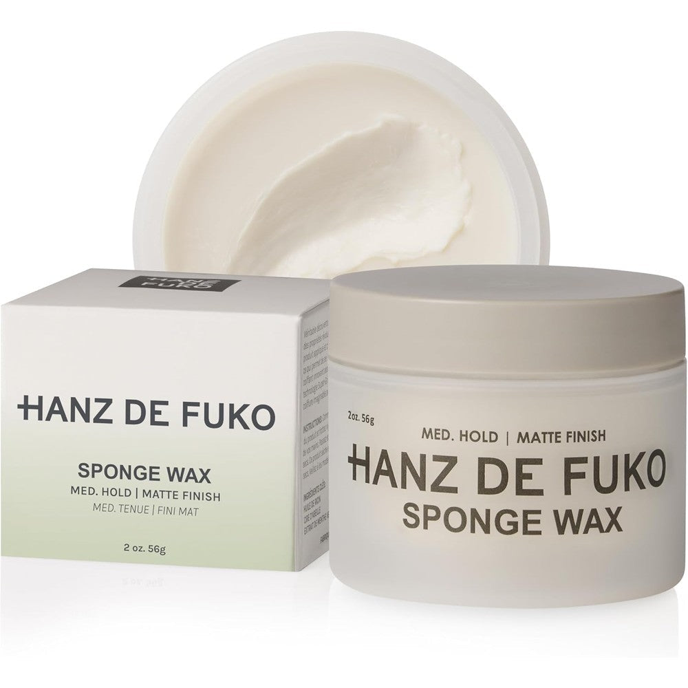 Hanz de Fuko Sponge Wax premium hair styling jar front view