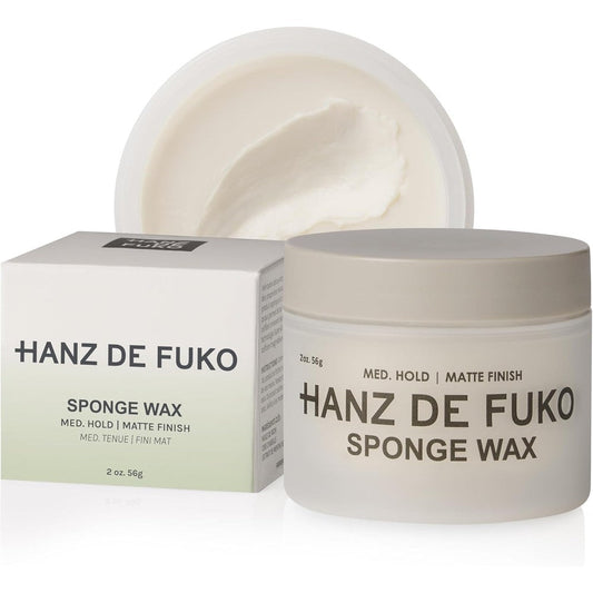 Hanz de Fuko Sponge Wax premium hair styling jar front view