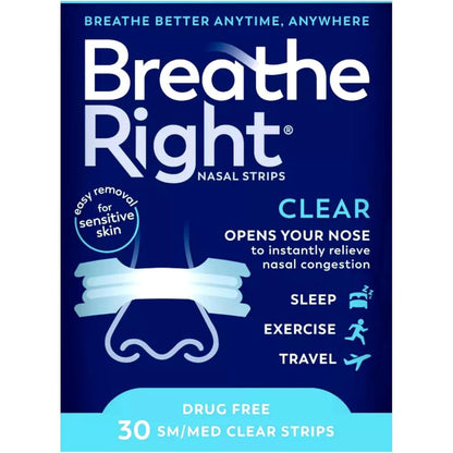 Breathe Right Nasal Strips Original Tan Small Medium box front view for congestion relief