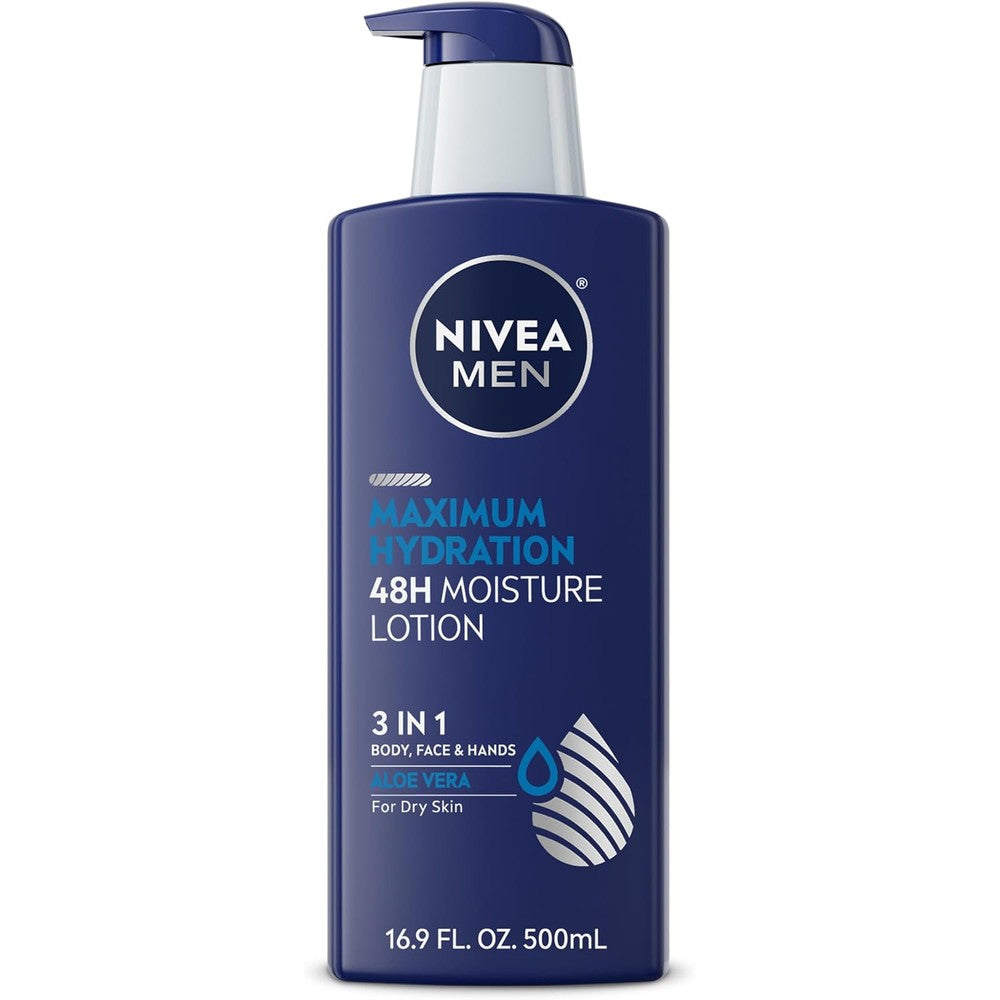Nivea Men Maximum Hydration 3 in 1 Nourishing Lotion front bottle view