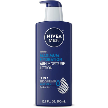Nivea Men Maximum Hydration 3 in 1 Nourishing Lotion front bottle view