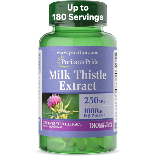 Puritans Pride Milk Thistle 1000 Milligrams bottle front view liver health supplement