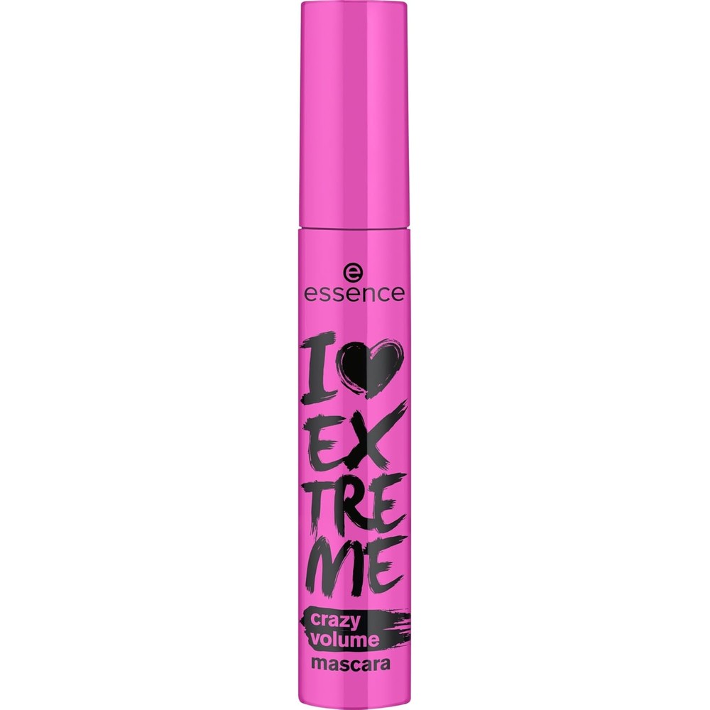 Essence I Love Extreme Crazy Volume Mascara front view pink tube