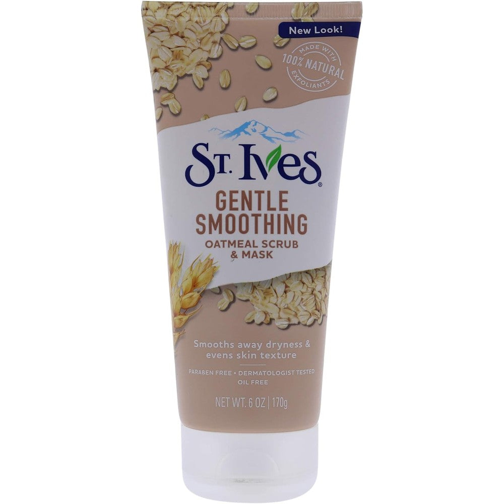St. Ives Gentle Smoothing Oatmeal Scrub And Mask 170 Grams front view bottle packaging