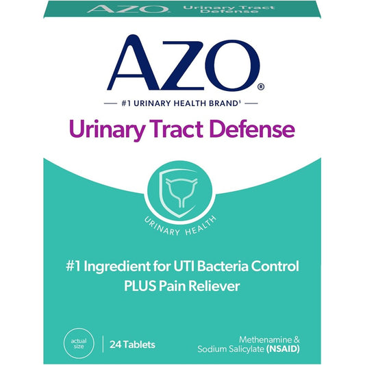 AZO Urinary Tract Defense 24 tablets box front view for urinary tract infection control
