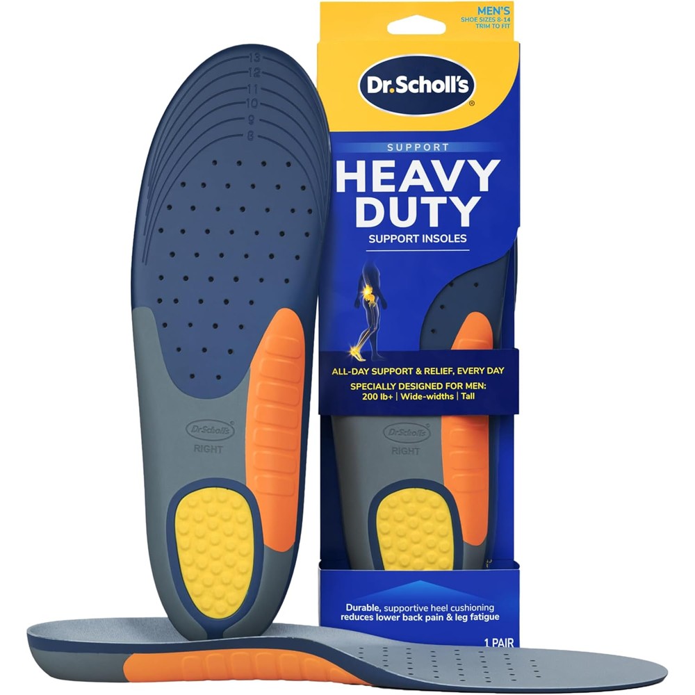 Dr. Scholl's Heavy Duty Support Insole Orthotics front view for men's foot care.