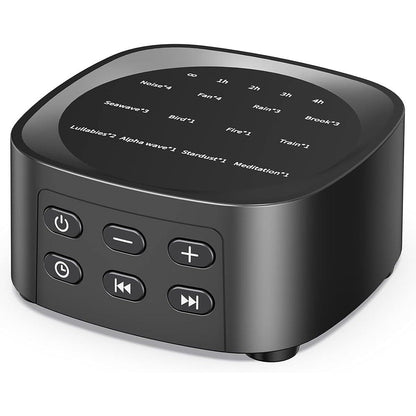 Sleepbox White Noise Sound Machine front view showing sound selection buttons
