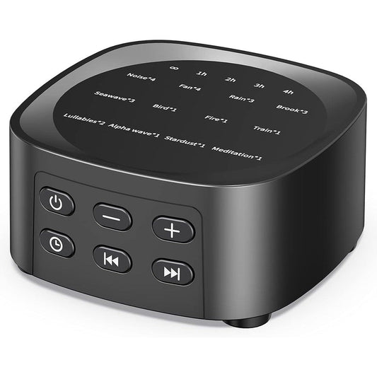 Sleepbox White Noise Sound Machine front view showing sound selection buttons