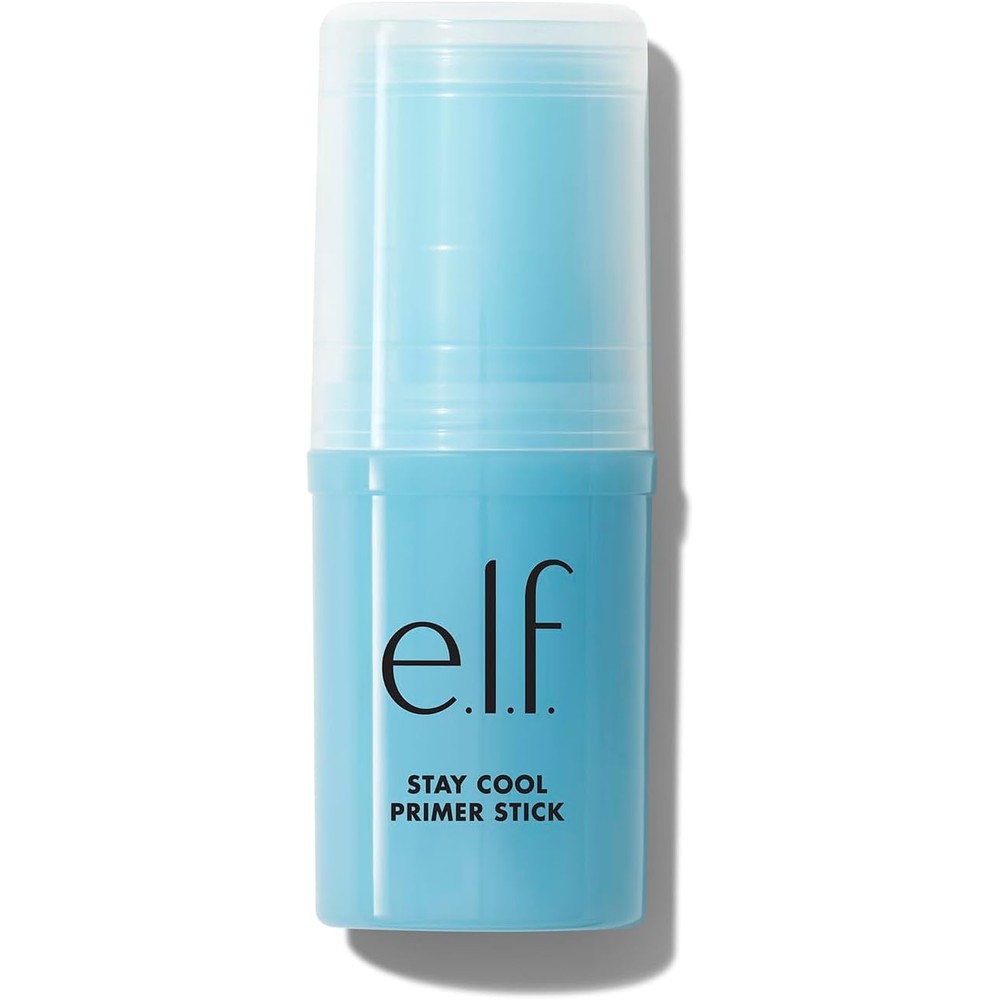 E.l.f. Stay Cool Primer Stick front view featuring the light blue twist-up tube packaging.